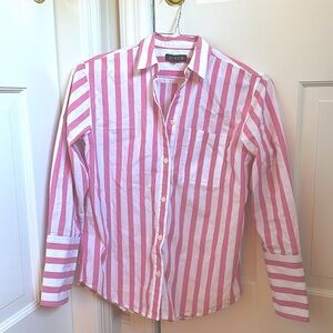 J.Crew pink striped button down shirt - size 0
